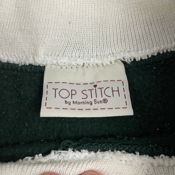 VTG Top Stitch Christmas Owls Collared Sweatshirt size L Green Embroidered - Picture 4 of 7